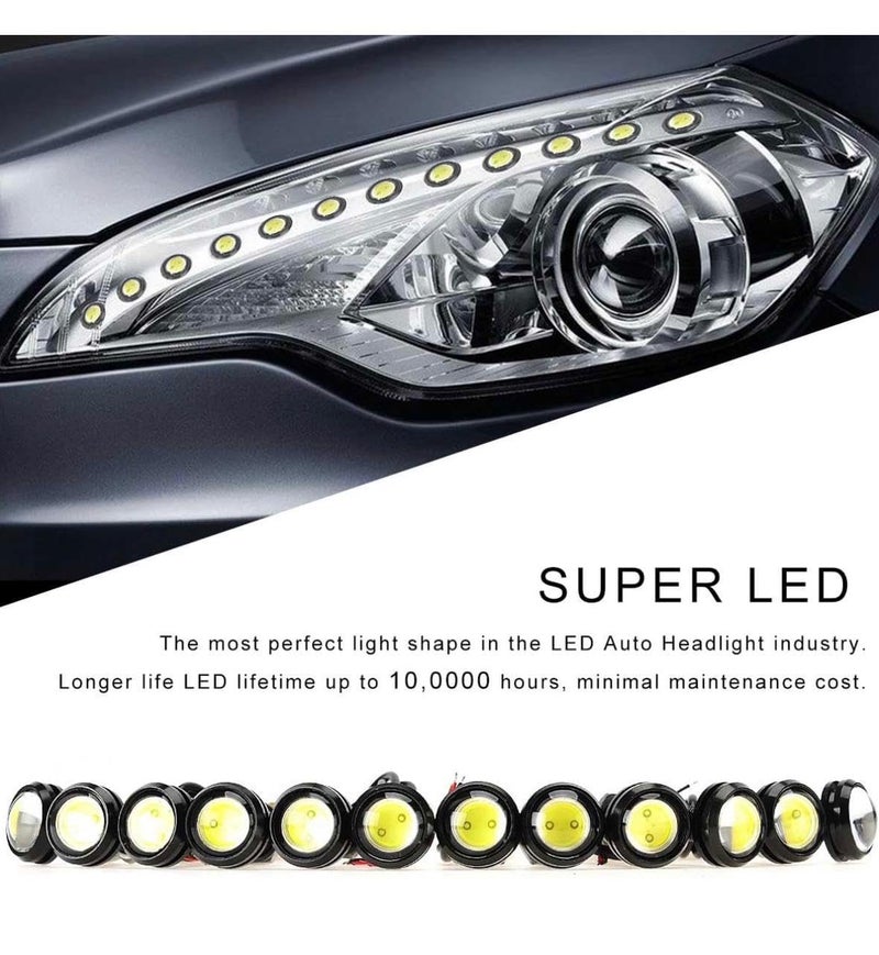 AUTO MT أضواء LED عين النسر 18 مم عالية القوة 9 واط ضوء تشغيل نهاري أحمر لسيارة دراجة نارية ملحقات السيارة ضوء علامة مصباح ضباب ضوء علامة احتياطي (10 قطع بيضاء 9 واط أضواء LED عين النسر) - Image 3