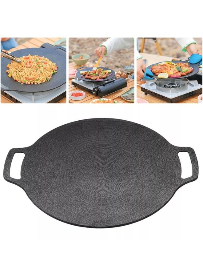 36cm Korean Non-stick BBQ Grill Pan Iron Barbecue Round Hot Plate Outdoor Garden - Image 1