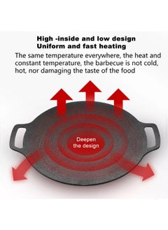 Generic 36cm Korean Non-stick BBQ Grill Pan Iron Barbecue Round Hot Plate Outdoor Garden  - Image 2
