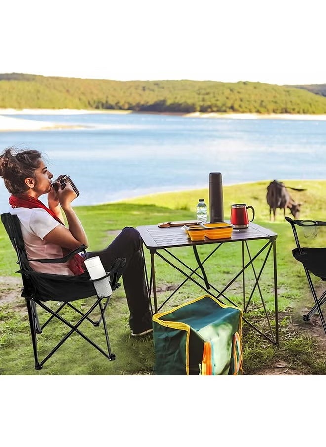 ARNOTEC - Portable Camping Chairs Enjoy the Outdoors with a Versatile Folding Chair, Sports Chair, Outdoor Chair & Lawn Chair, Black - Image 1