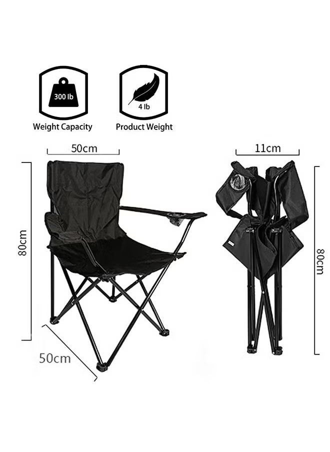 ARNOTEC - Portable Camping Chairs Enjoy the Outdoors with a Versatile Folding Chair, Sports Chair, Outdoor Chair & Lawn Chair, Black - Image 1