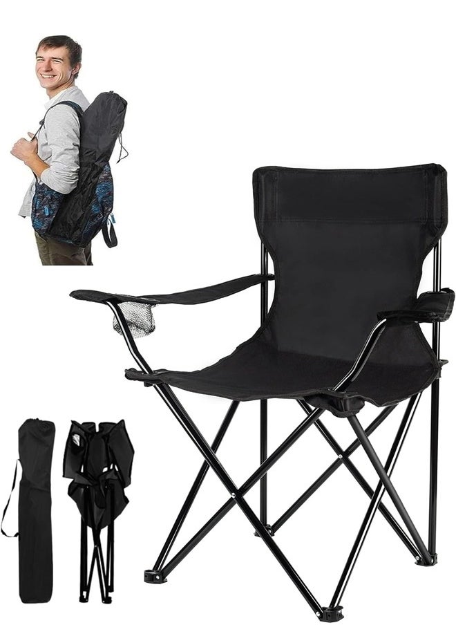 ARNOTEC - Portable Camping Chairs Enjoy the Outdoors with a Versatile Folding Chair, Sports Chair, Outdoor Chair & Lawn Chair, Black - Image 1