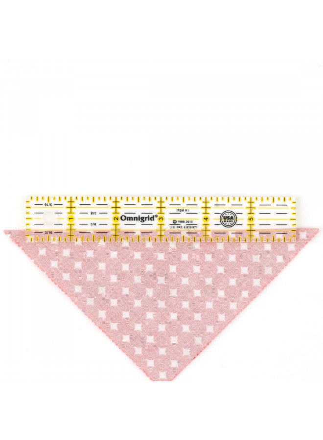 Omnigrid Omnigrid 1 x 6, Clear Quilting and Sewing R1 1 6-Inch Ruler, 1" x 6", Yellow  - Image 2