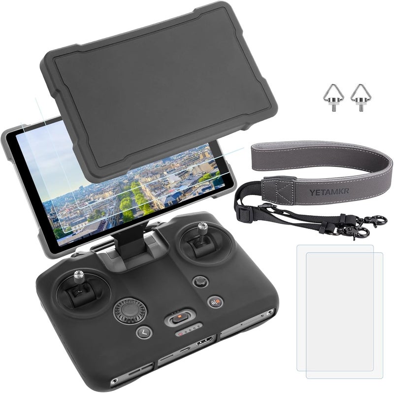 YETAMKR for DJI Mavic 4 RC Pro 2 Remote Control Silicone Case Sleeve/Controller Screen Protector & Adjustable PU Neck Strap & Standard Lanyard Screw Accessories - Image 1