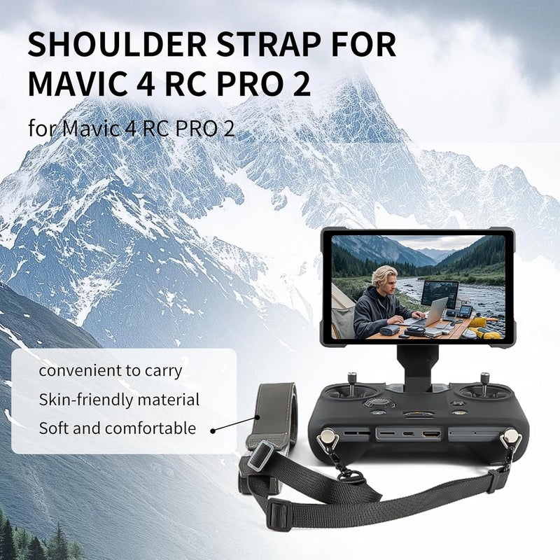 YETAMKR for DJI Mavic 4 RC Pro 2 Remote Control Silicone Case Sleeve/Controller Screen Protector & Adjustable PU Neck Strap & Standard Lanyard Screw Accessories - Image 2