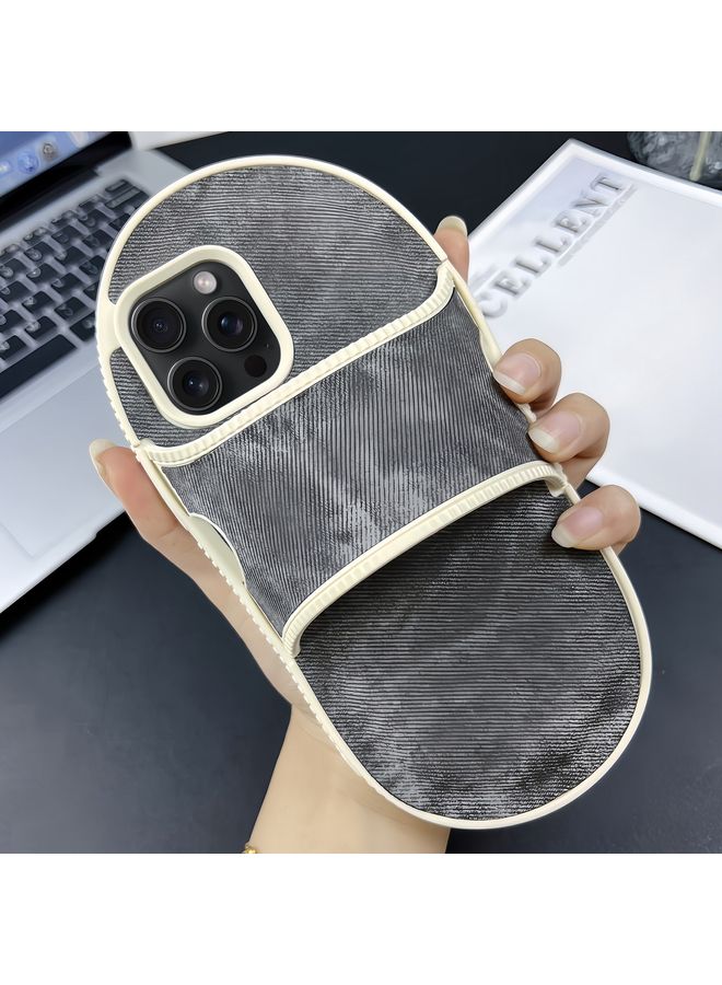 HuHa Case Cover For iPhone 15 Pro Max Creative Denim Slipper Design TPU Phone Case Black