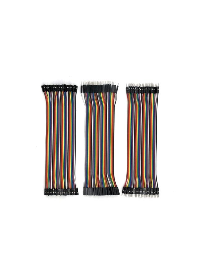 120pcs 20cm Multicolored Dupont Wire 40pin Male to Female, 40pin Male to Male, 40pin Female to Female Breadboard Jumper Ribbon Cables Kit Compatible with Arduino Projects - Image 1
