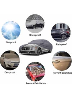 fenex Fenex Car Cover [Large] – All-Weather Protection | Waterproof, UV-Resistant, Dustproof, Breathable | Indoor/Outdoor Use | Door Zipper & Mirror Pockets | Fits Sedan cars (482 × 177 × 119 cm)  - Image 3