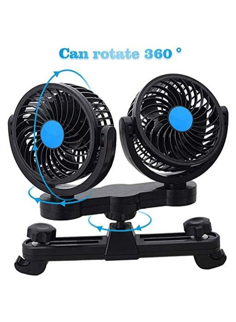 Loquat Electric Car Fans for Rear Seat Passenger Portable Car Seat Fan, 4 Inches 12V Headrest 360° Rotatable Backseat Car Cooling Air Fan with Lighter Plug for Vehicles, SUV, RV, Boat - Image 2