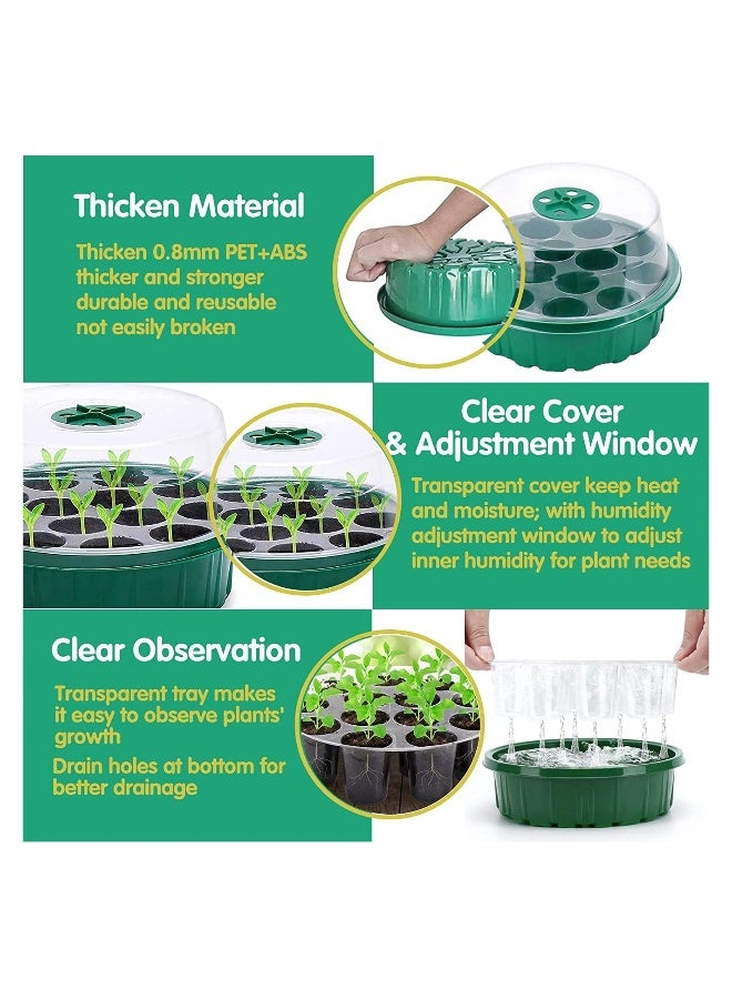 Generic Plant Germination Trays Kit, Thicken Round Seed Trays 3Pack Cells Potting Trays, Seed Propagators Trays with Lids, Propagators for Plants Seed Growing Garden Greenhouse  - Image 2