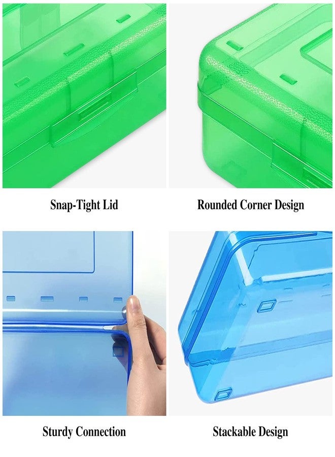 SAYEEC Plastic Pencil Box, Large Capacity Hard Pencil Case, Pencil Crayon Boxes with Snap-tight Lid, Stackable School Supply Box Storage Organizer for Kids Girls Boys Adults Classroom Office (4 Pack) - Image 3