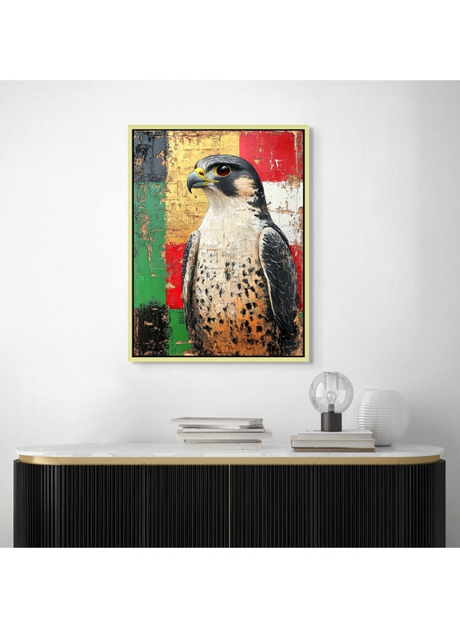 Art Decor Art Decor Framed Canvas Wall Art of Falcon UAE Flag Colors UAE National Bird Painting Print Wall Decor for Office Living Room Gifting - Image 2