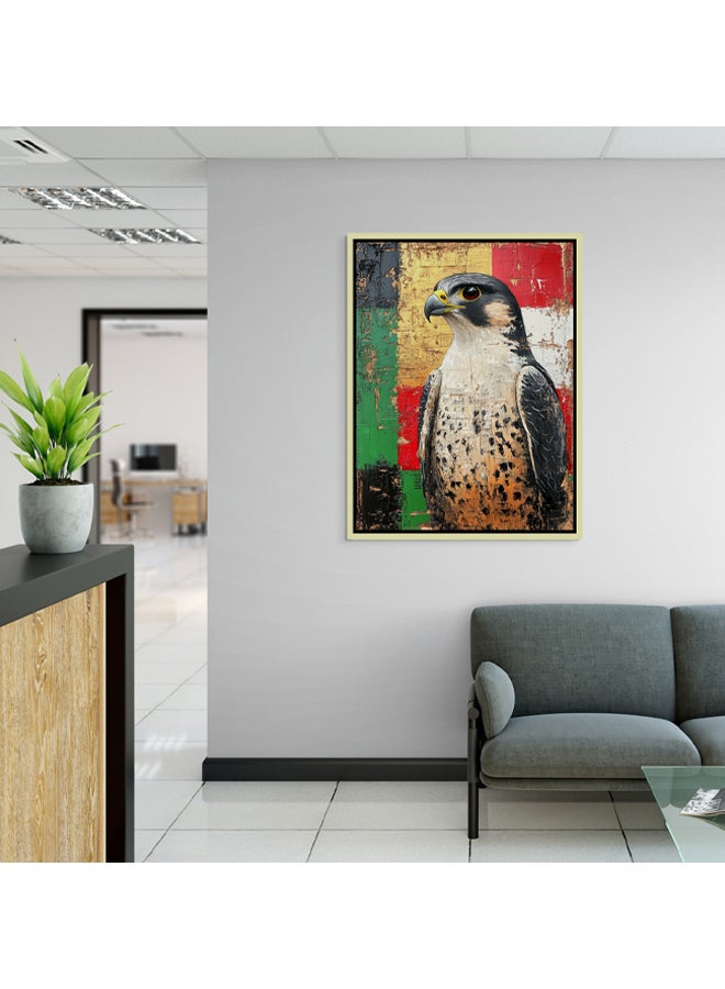 Art Decor Art Decor Framed Canvas Wall Art of Falcon UAE Flag Colors UAE National Bird Painting Print Wall Decor for Office Living Room Gifting - Image 3