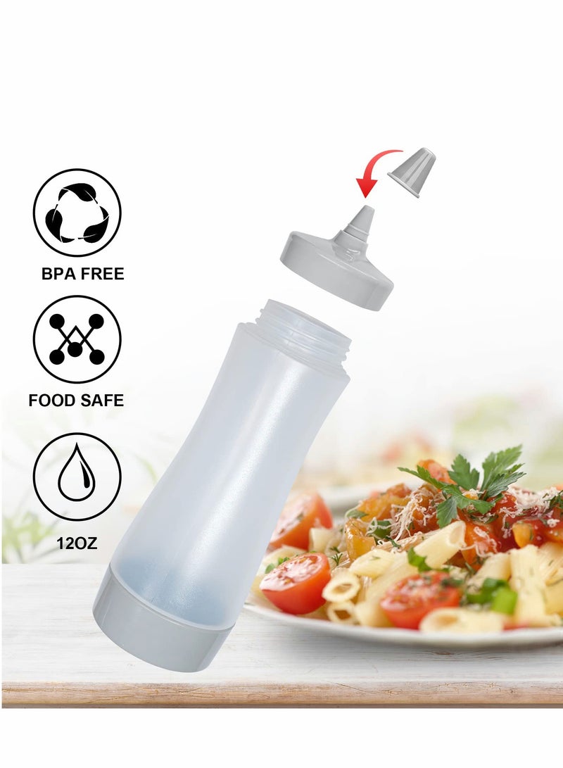 Porous Squeeze Bottles, Leak Proof Refillable Condiment Container for Kitchen Use, Top Dispensers for Salad Dressings, Ketchup, Mustard, Mayo, Hot Sauces, Olive Oil (12 oz) - Image 2
