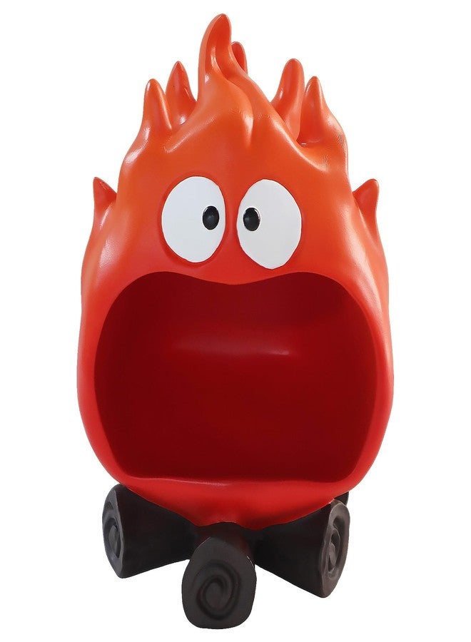 Dosker Funny Resin Flame Statue with Candy Dish & Key Dish, Entryway Table Candy Bowl Decor (Red) - Image 1