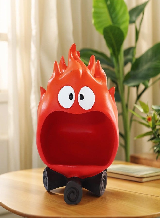 Dosker Funny Resin Flame Statue with Candy Dish & Key Dish, Entryway Table Candy Bowl Decor (Red) - Image 5
