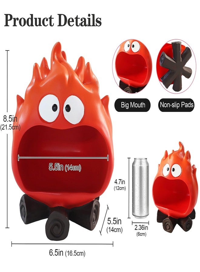 Dosker Funny Resin Flame Statue with Candy Dish & Key Dish, Entryway Table Candy Bowl Decor (Red) - Image 3