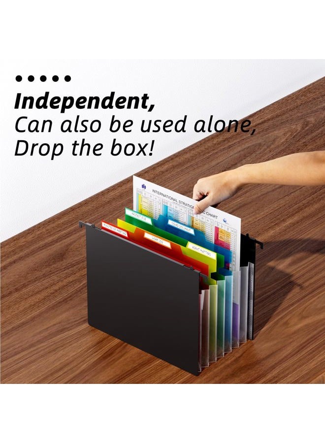 ZOOPIP Fireproof File Box with Hanging File Folders, 7x1.2" Accordion Pockets, Hanging File Organizer for Letter Size, Retractable Hook, 1/3-Cut Tab (Folders+Box-12.6''*7.8''*9.8'') - Image 5