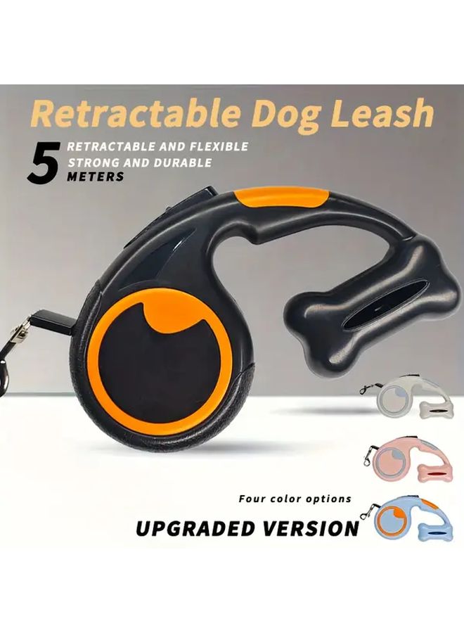 Large Heavy Duty Retractable Dog Leash Auto Adjusting Length Locking Training Lead Black - Image 1