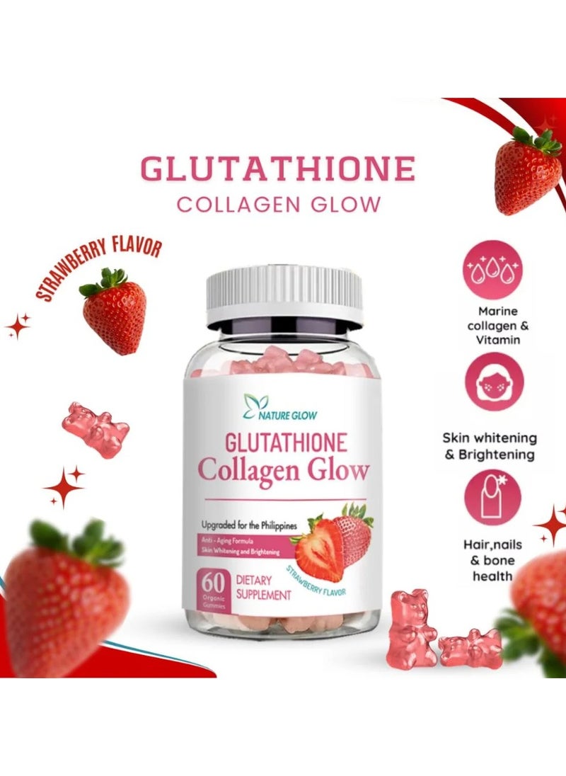 NATURE GLOW - Aging Skin Whitening Vitamins Strawberry Flavor - Image 1