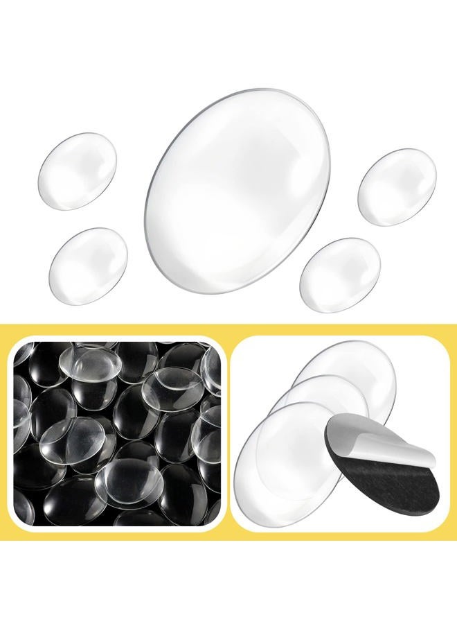 Weewooday 72 Pieces Craft Magnets Glass Ceramic Ferrite Magnet with Adhesive Backing and Transparent Clear Glass Cabochons for DIY Craft Fridge Refrigerator Magnets Pendants (Oval, 1.5 x 1.1 Inch) - Image 3