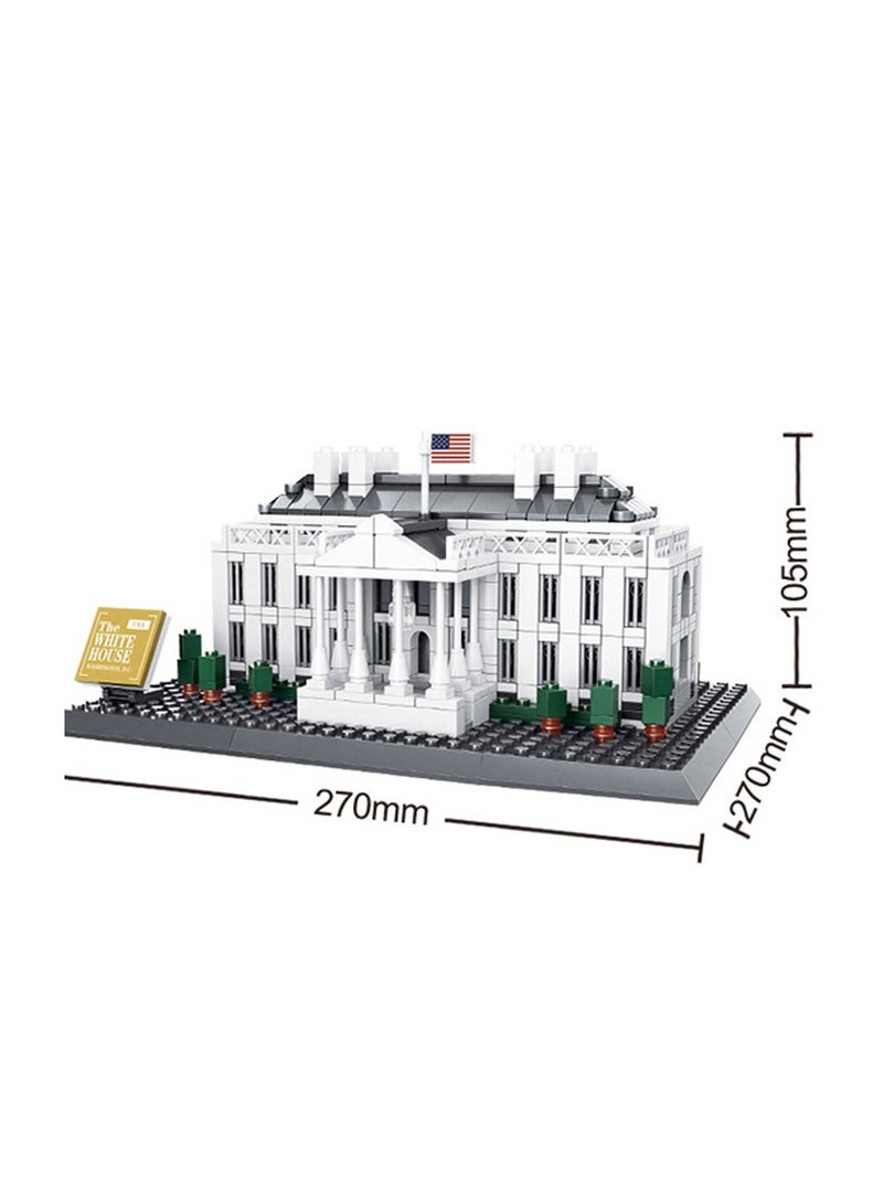 1 Box Of World Famous Architectural Series White House Shaped Small Particle Assembly Building Blocks American White House Shaped Children's Educational Toys  - Image 2