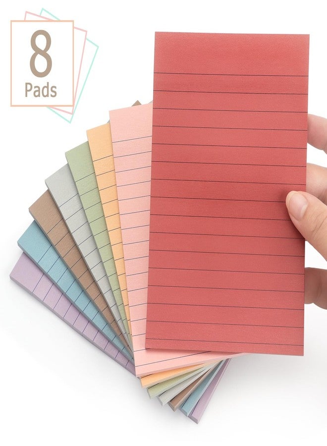 Eastern Wolf Lined Sticky Notes 4x6 in 8 Pads Vintage Color Lined Sticky Pads 8 Pads/Pack, 30sheets/Pads,240 Sheets with Lines self-Adhesive Notes, Easy to Stick, Portable, Suitable for Office, School, Home - Image 2