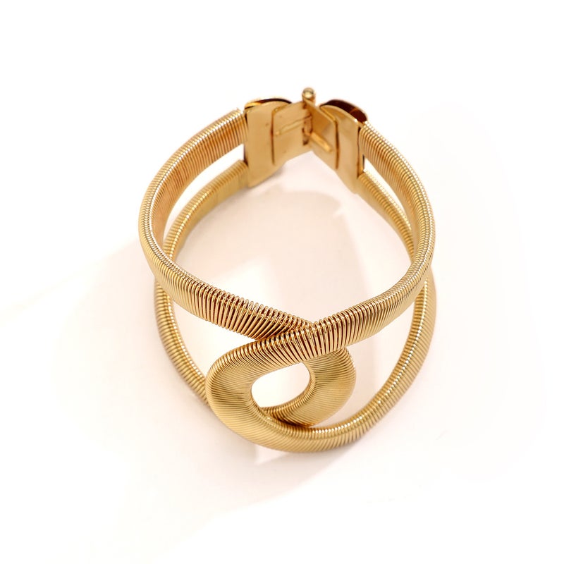 SHIXIN European and American Cross-Border Fashion Jewelry: Adjustable Metal Open Cuff Bracelet with Bold Punk Design - Image 5