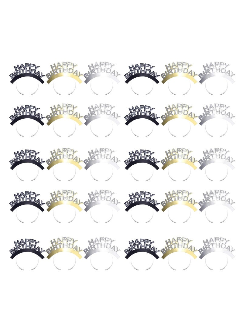 KASTWAVE 30 Pack Happy Birthday Headbands, Paper Birthday Party Hats, Birthday Hats for Adults and Kids ﻿ - Image 1