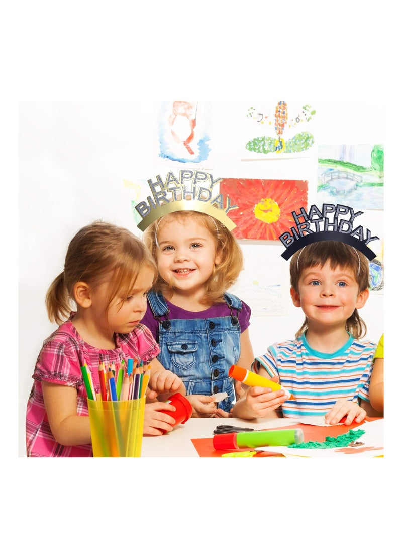 KASTWAVE 30 Pack Happy Birthday Headbands, Paper Birthday Party Hats, Birthday Hats for Adults and Kids ﻿ - Image 2