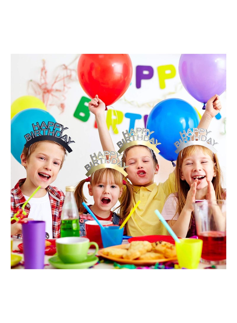 KASTWAVE 30 Pack Happy Birthday Headbands, Paper Birthday Party Hats, Birthday Hats for Adults and Kids ﻿ - Image 4