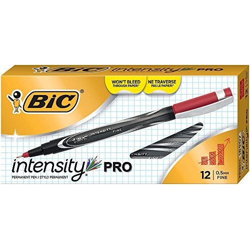 BIC Intensity Fineliner Marker Pen; Fine Point (0.5mm); Red Marker; Clean & Crisp Writing; 12-Count - Image 4