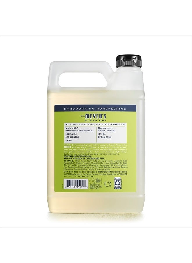 Mrs. Meyer's Clean Day - Liquid Dish Soap Refill, Biodegradable Formula, Lemon Verbena (48 Fl Oz (Pack of 1)) - Image 1