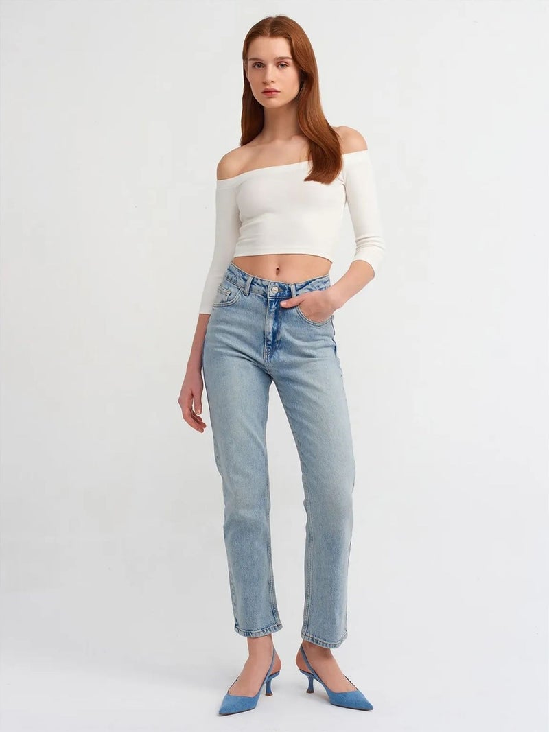 DILVIN Women’s Off-shoulder Crop Blouse - Image 3