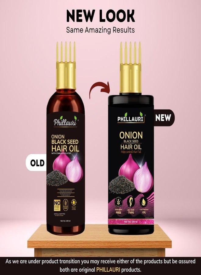 Phillauri Onion Black seed Hair Oil - Onion Hair Oil For Hair Growth, Dandruff, and Hair Fall | (100ml Pack 5) | - Image 5