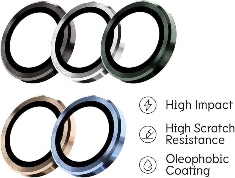 FabeKee Camera Lens Frame Glass Compatible with Tempered Glass Aluminum Alloy Frame Individual Camera Lens Protector Cover (Black, Realme P3x) - Image 4