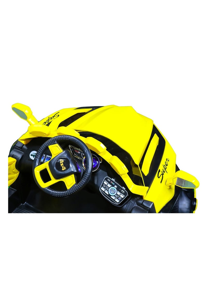 Dream Land Jim Electric Rides on Car for Kids with Remote Control - Yellow - D-HB137 - Image 2