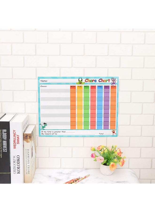 erorex Dry Erase Reward Chart For Kids Teach Children Responsibility And Good Behavior Reusable Self Adhesive Potty Chart Class Schedule For Home Classroom - Image 3