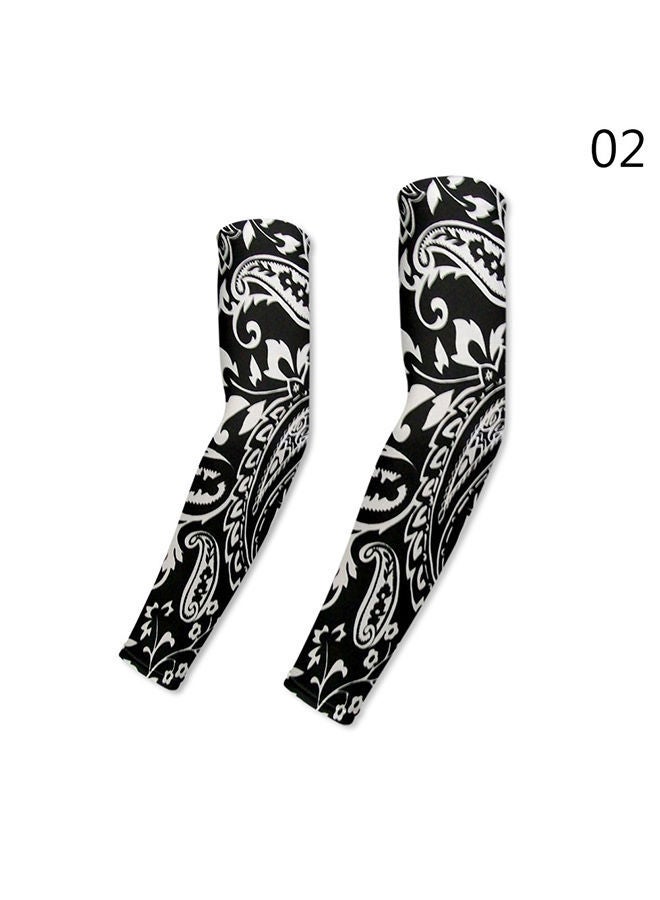 نيبمينينت أكمام واقية من الشمس لحماية الذراع أثناء ممارسة الرياضة في الأماكن الخارجية والصيفية بطبعة نمط بيزلي 40x13.3x1سم - Image 1