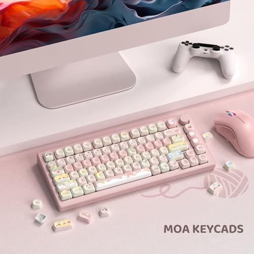 dagaladoo مجموعة مفاتيح dagaladoo PBT، مفاتيح MOA اللطيفة، مفاتيح وردية 60% 75% 100%، أغطية لوحة مفاتيح صب صبغ، 134 مفتاح مخصص لمفاتيح Gateron MX للوحة المفاتيح الميكانيكية - Image 5