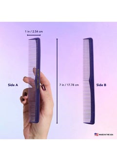 Allegro Combs 400 Hair Combs Barber Comb Set Hair Cutting Pocket Comb For Hair Stylist Styling Comb Men’S Women’S Made In Usa Purple 12 Pk.  - Image 3