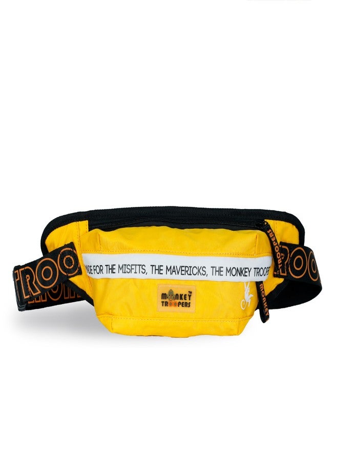 Monkey Troopers حقيبة الخصر MONKEY TROOPERS، حقيبة عبر الجسم، أساسية للمغامرات الصغيرة | خفيفة الوزن، متينة، وعصرية بسهولة | حقيبة صدر للرجال والنساء والأولاد والبنات، للسفر، والمشي في الطبيعة (أصفر) - Image 1