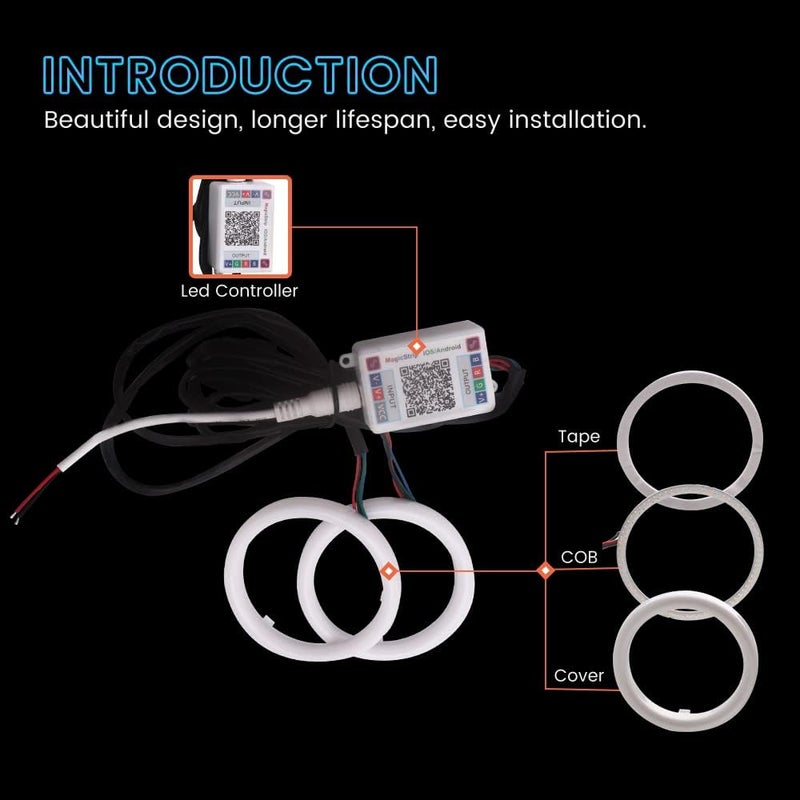 YM EBright عيون ملائكية RGB YM E-Bright 80MM مع تحكم بلوتوث - Image 3