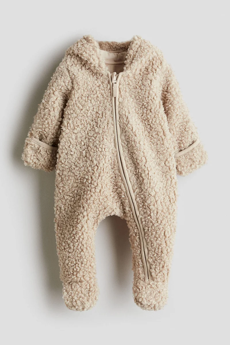 اتش اند ام Hooded fluffy pramsuit