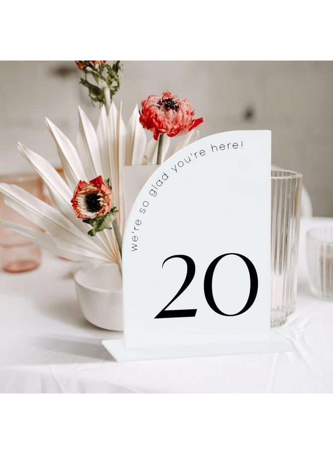 JINMURY 10 Pack White Acrylic Half Arch Sign with Stand | 5x7 Inch Half Arch Acrylic Blank Sign and Base, DIY Wedding Table Numbers, Wedding Signage, Events& Parties (Half Arch, 5x7 Inch) - Image 5