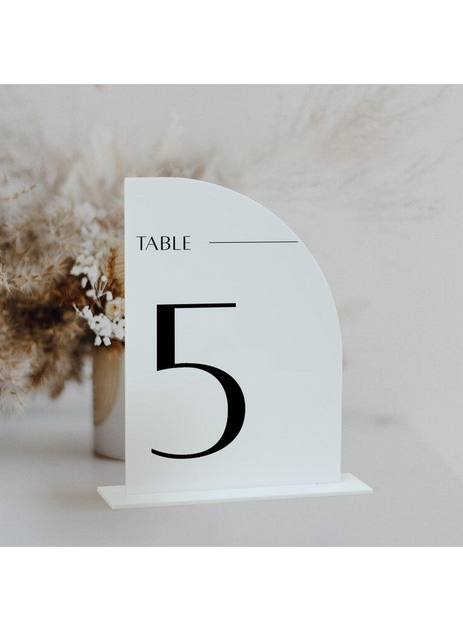 JINMURY 10 Pack White Acrylic Half Arch Sign with Stand | 5x7 Inch Half Arch Acrylic Blank Sign and Base, DIY Wedding Table Numbers, Wedding Signage, Events& Parties (Half Arch, 5x7 Inch) - Image 4