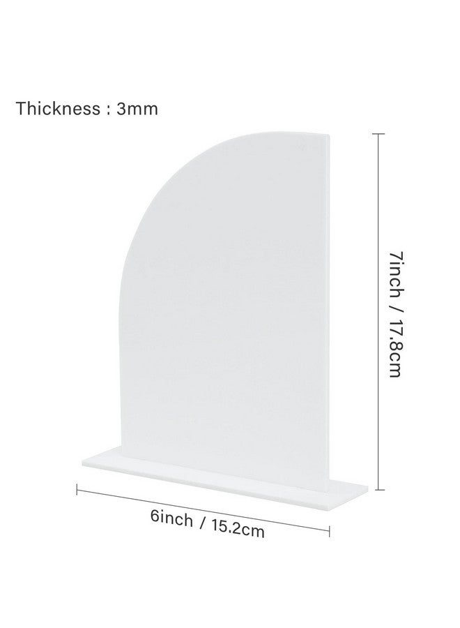 JINMURY 10 Pack White Acrylic Half Arch Sign with Stand | 5x7 Inch Half Arch Acrylic Blank Sign and Base, DIY Wedding Table Numbers, Wedding Signage, Events& Parties (Half Arch, 5x7 Inch) - Image 2