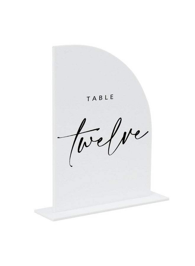 JINMURY 10 Pack White Acrylic Half Arch Sign with Stand | 5x7 Inch Half Arch Acrylic Blank Sign and Base, DIY Wedding Table Numbers, Wedding Signage, Events& Parties (Half Arch, 5x7 Inch) - Image 1