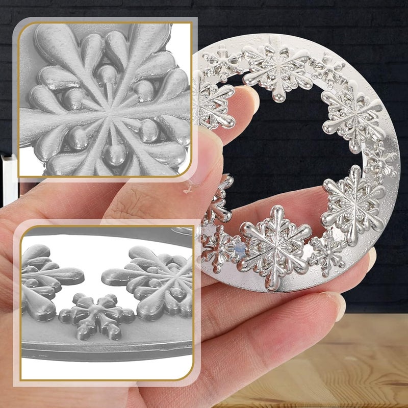 Healeved Candle Topper Scented Candles Cover Snowflake Metal Toppers to Burn Evenly Jar Shade Sleeves for Jars Accessories - Image 2