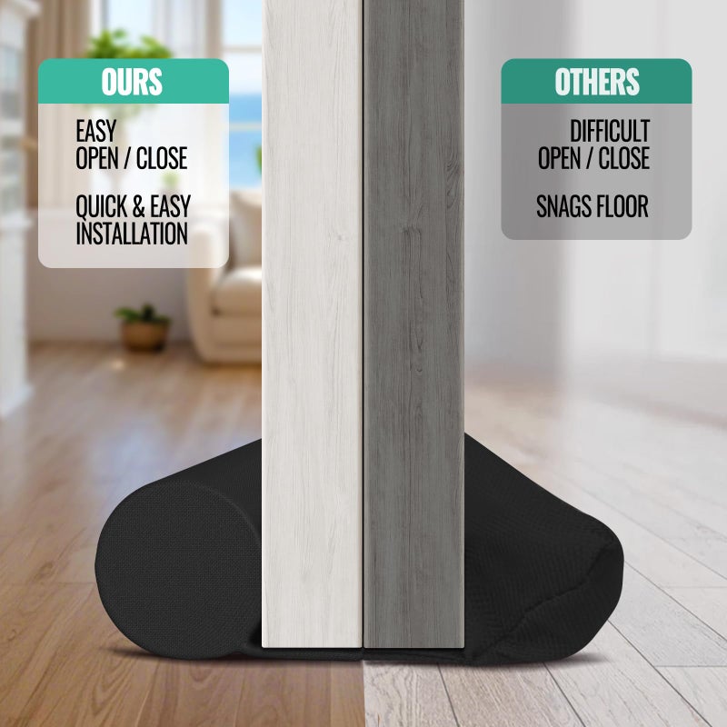 OSAMEDA Door Draft Stopper - 36 inch, Reduces Air Draft, Draft Stopper for Bottom of Door, Gap Filler, Door Seal for Improved Insulation, Black - Image 3